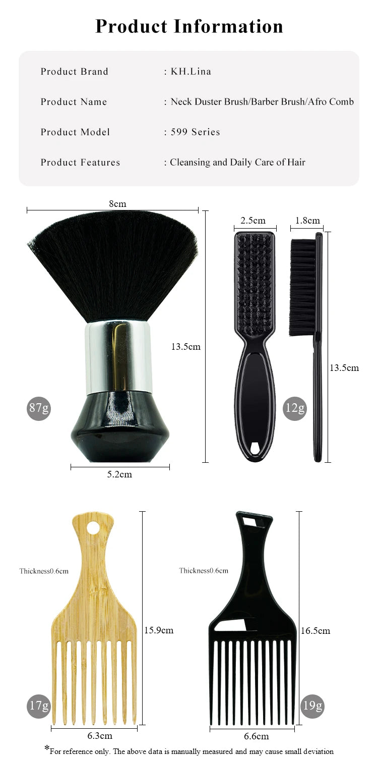 Barber Neck Duster Brush Sets Mens Duster Face Duster Tool Beard Set Men Broken Hair Brush Round Hairdressing Neck Brush