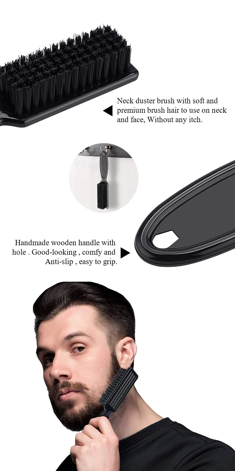 Barber Neck Duster Brush Sets Mens Duster Face Duster Tool Beard Set Men Broken Hair Brush Round Hairdressing Neck Brush