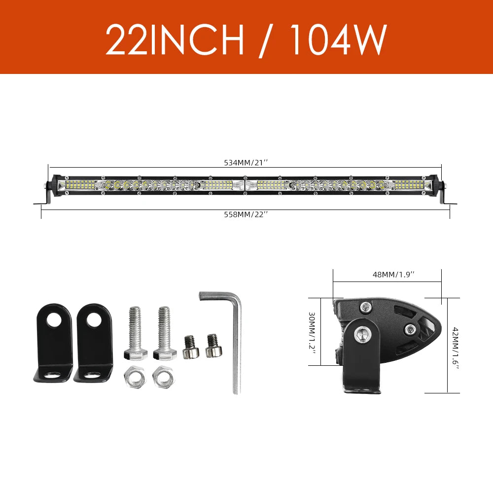 UNI-SHINE 12" Led Work Light 54W Combo Led Beams Light Bar DRL Auto Offroad Driving Light For Lada ATV 4X4 12V 24V Car Retrofit