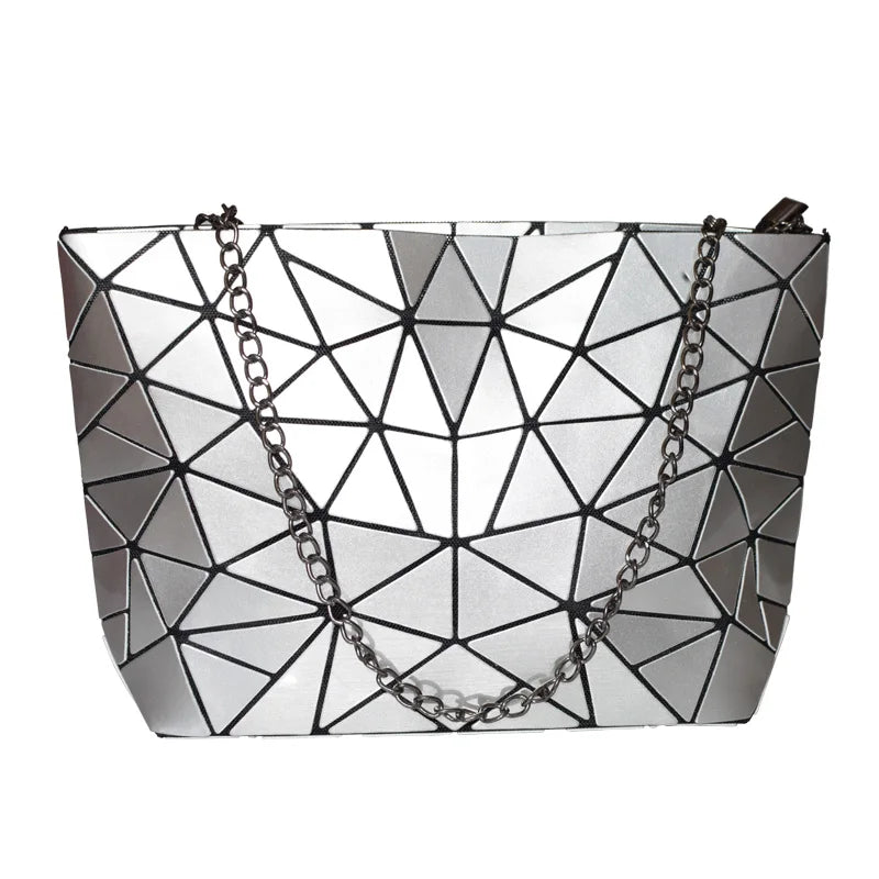 New Gold Handbags Bags For Women 2026 Summer Large Tote Bag Ladies Geometric Messenger Shoulder Bag Beach Luxury Designer Silver