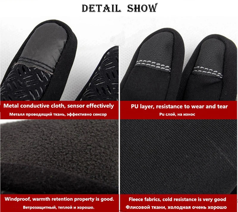 Winter Gloves for Men Women Warm Tactical Gloves Touchscreen Waterproof Hiking Skiing Fishing Cycling Snowboard Non-slip Gloves
