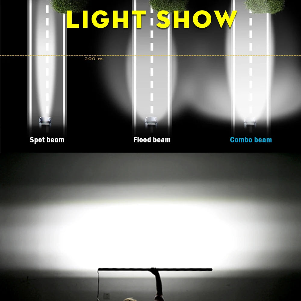 UNI-SHINE 12" Led Work Light 54W Combo Led Beams Light Bar DRL Auto Offroad Driving Light For Lada ATV 4X4 12V 24V Car Retrofit