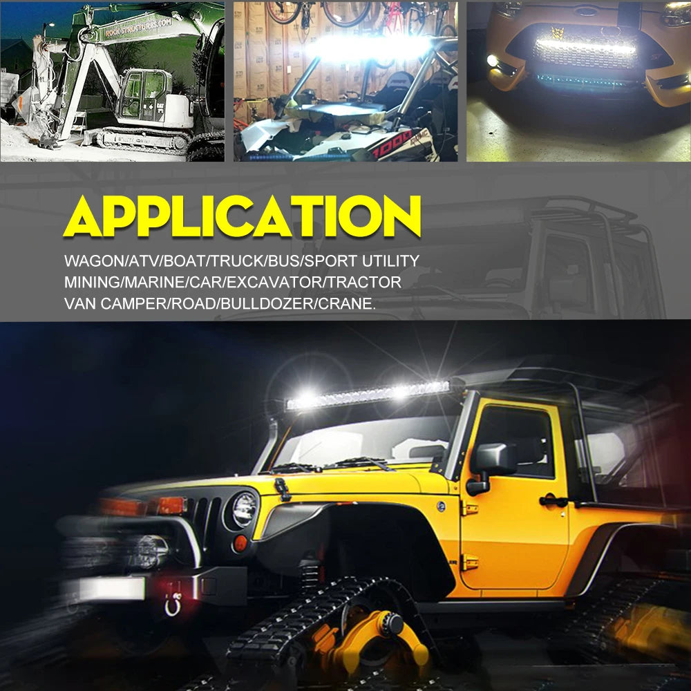 UNI-SHINE 12" Led Work Light 54W Combo Led Beams Light Bar DRL Auto Offroad Driving Light For Lada ATV 4X4 12V 24V Car Retrofit