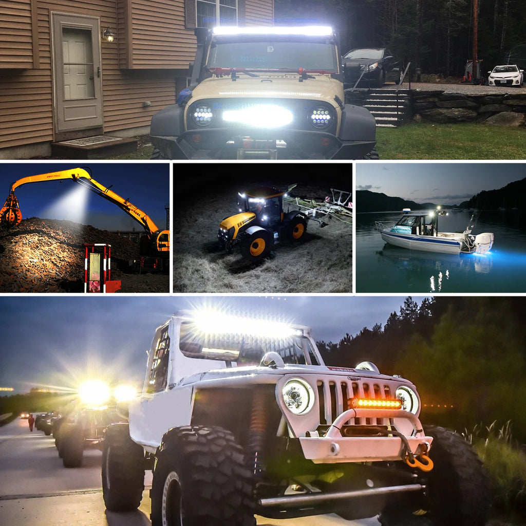 UNI-SHINE 12" Led Work Light 54W Combo Led Beams Light Bar DRL Auto Offroad Driving Light For Lada ATV 4X4 12V 24V Car Retrofit