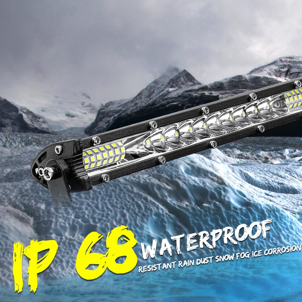 UNI-SHINE 12" Led Work Light 54W Combo Led Beams Light Bar DRL Auto Offroad Driving Light For Lada ATV 4X4 12V 24V Car Retrofit