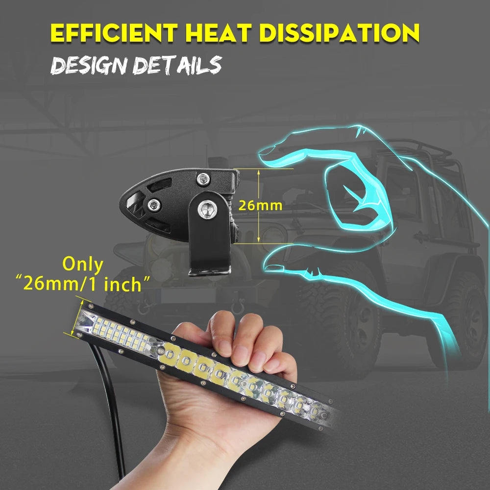 UNI-SHINE 12" Led Work Light 54W Combo Led Beams Light Bar DRL Auto Offroad Driving Light For Lada ATV 4X4 12V 24V Car Retrofit