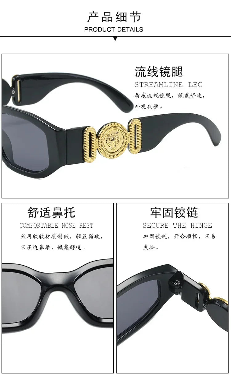 New Retro Irregular Square Sunglasses for Women Men Fashion Designer Small Frame Sun Glasses Trending Product Shades UV400