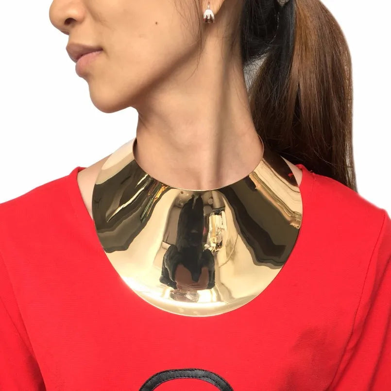 KDLUN African Bib Torques Chokers Necklaces For Women Statement Metal Geometric Collar Necklace Indian Jewelry Boho Design