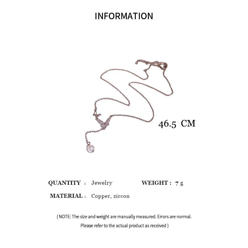 Pearl Rhinestone Bow Necklace for Women Fashion Light Luxury Niche Collarbone Chain Necklaces New Personality Jewelry Party