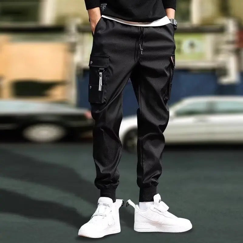 2025 New Trendy Solid Color Pants, Multi Flap Pocket Men's Cargo Pants, Loose Casual Outdoor Pants, Men's Work Pants oversized
