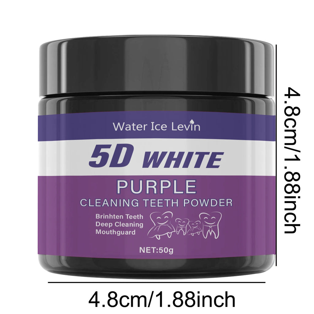 Purple Teeth Cleaning Powder - Sulfate-Free, Deep Cleaning and Polishing, Whitens Teeth in 5 Days, Portable for Daily Use and Travel