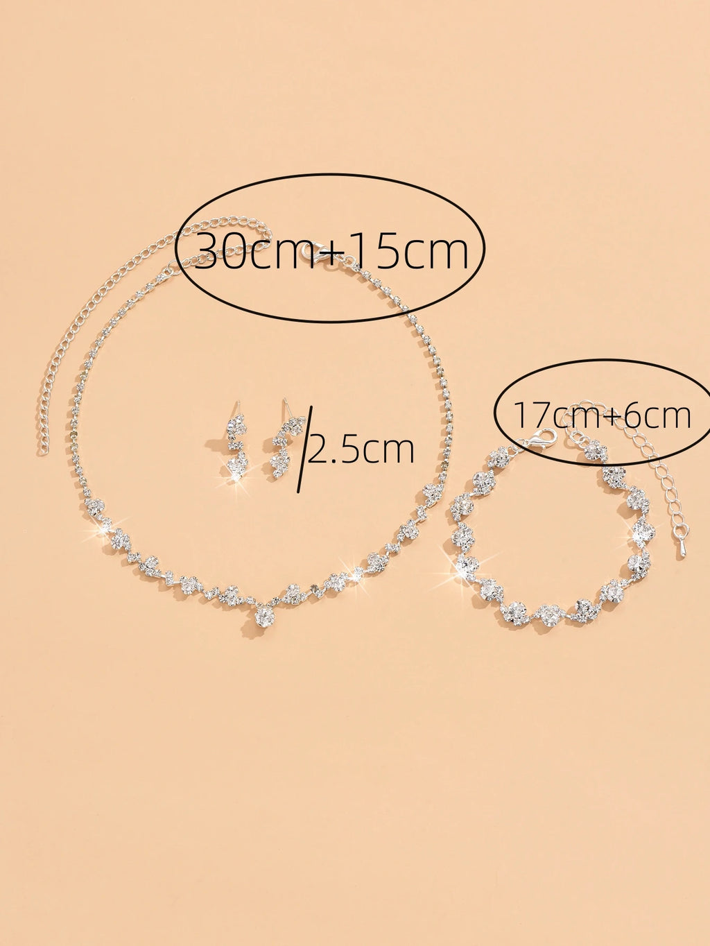 4-piece women's flower necklace with earrings and bracelet set, wedding party accessories