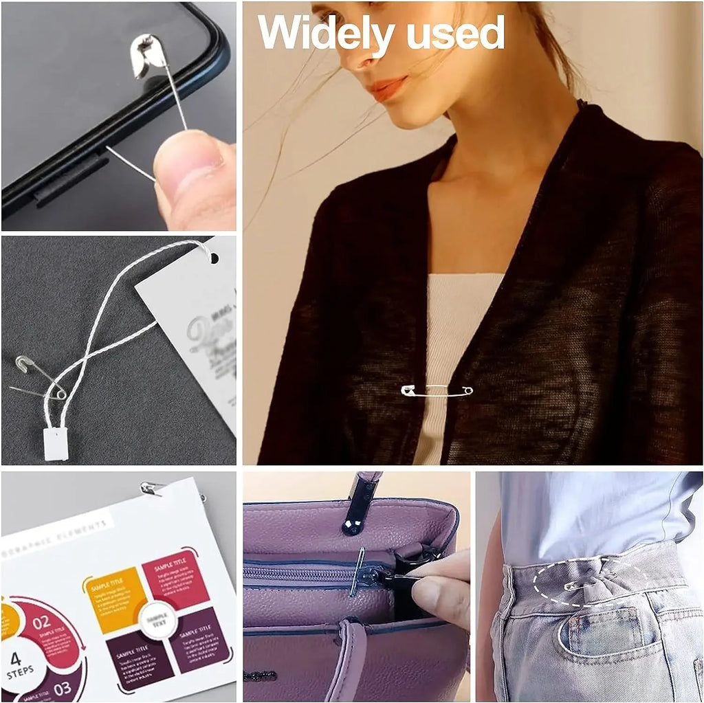 50/100Pcs Safety Pins 19/22/27/32/38/45/55mm Rust Resistant Silver Durable Safety Pins For DIY Crafts Sewing Accessories