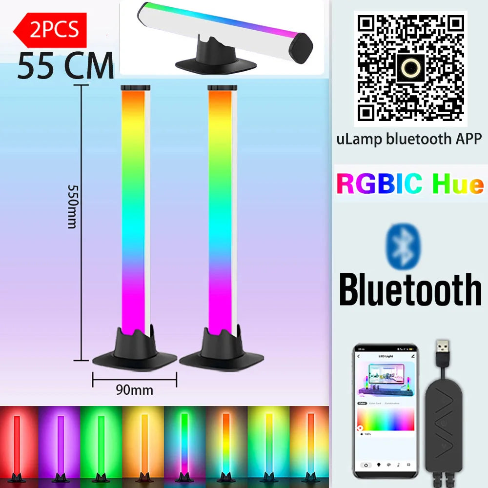Music Light Bar RGBIC Pickup Rhythm Lights Desktop Strip Light APP Control USB Atmosphere Lamp For Gaming Bedroom TV Backlight