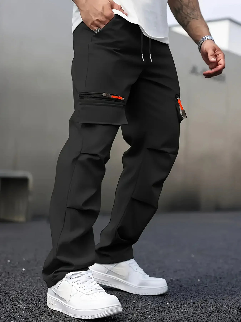 Men's autumn and winter multi pocket casual commuting work pants, fashionable and versatile