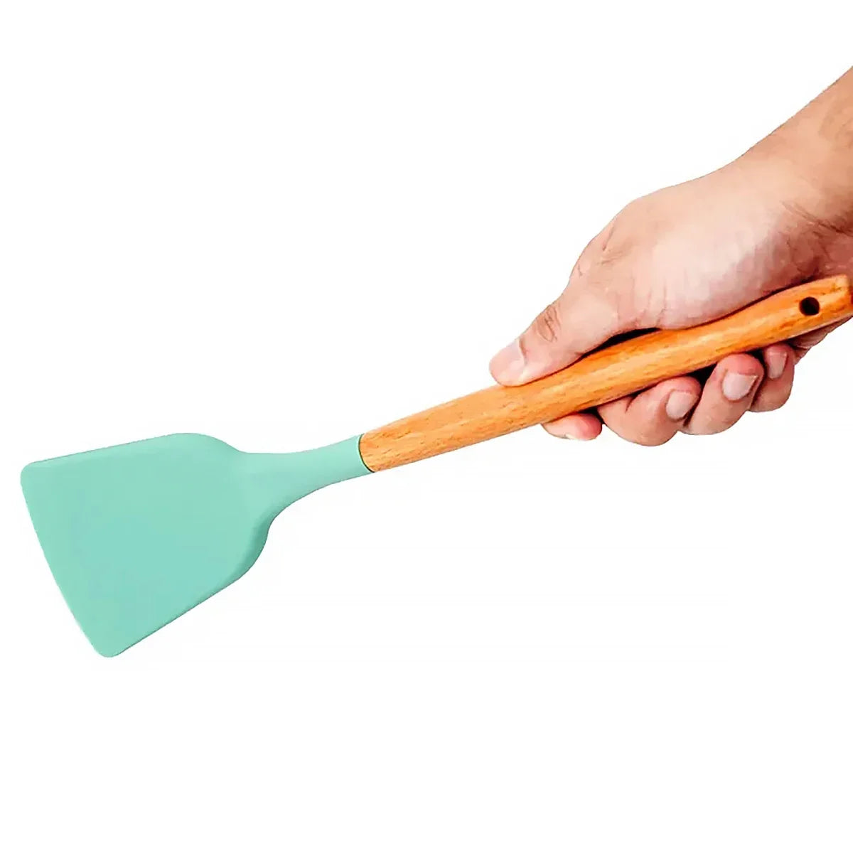 12Pcs/5pcs Silicone Kitchenware Non-Stick Cookware Kitchen Utensils Set Spatula Shovel Egg Beater Wooden Handle Cooking Tool Set