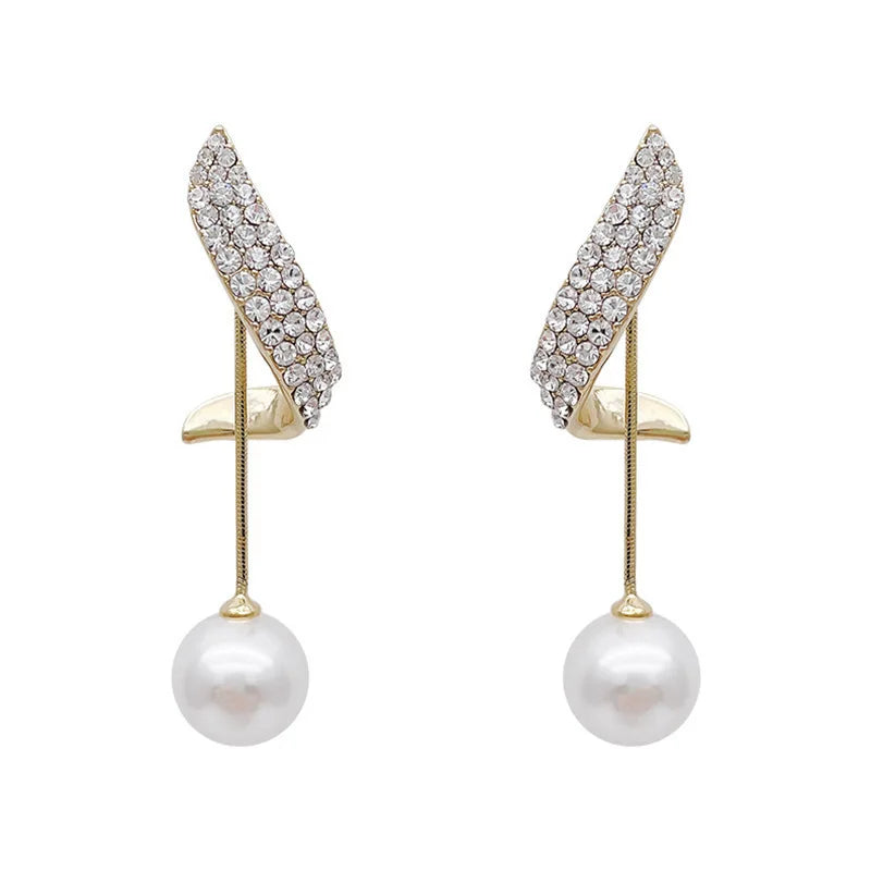 Vintage New Two Wearing Pearl Earrings Joker Pendant Earrings Ladies Temperament Simple Earrings for Women Statement Earrings