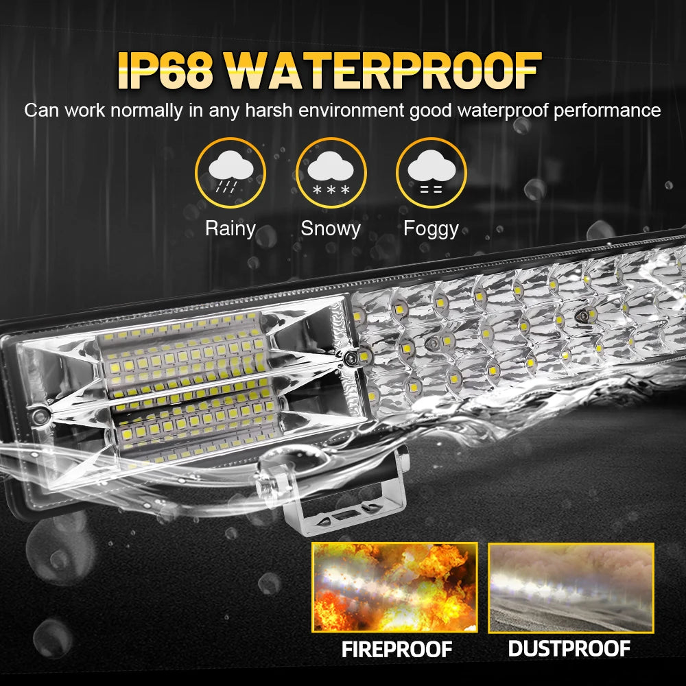 CO LIGHT 12"20"26"32"40" LED Light Bar 3-Rows 90000LM Flood Spot Offroad LED Driving Light for Pickup Truck SUV ATV UTV Boat 4x4