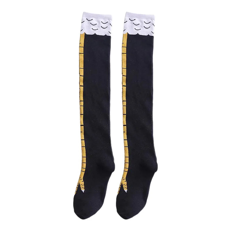 Men Women Funny 3D Chicken Socks Print Cartoon Cosplay High flexibility Thigh High Sock Cotton Fashion Thin Toe Feet Paws Stocks