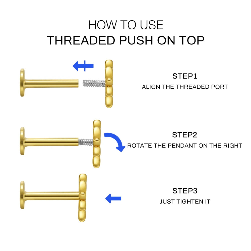 Aide 1pc 925 Sterling Silver Mini Zircon Thick Flat Screw Back Drop Earrings For Women K Gold Piercing Stud Earrings Jewelry