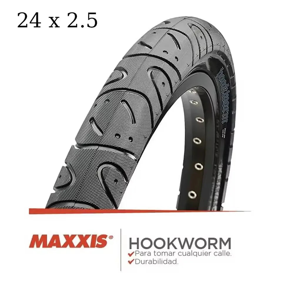 MAXXIS Hookworm 26 x 2.5 Bicycle Tire BMX Wire Bead Clincher Tire for Street Park vert Flatland 20 inch 24 26 27.5 or 29 Sizes