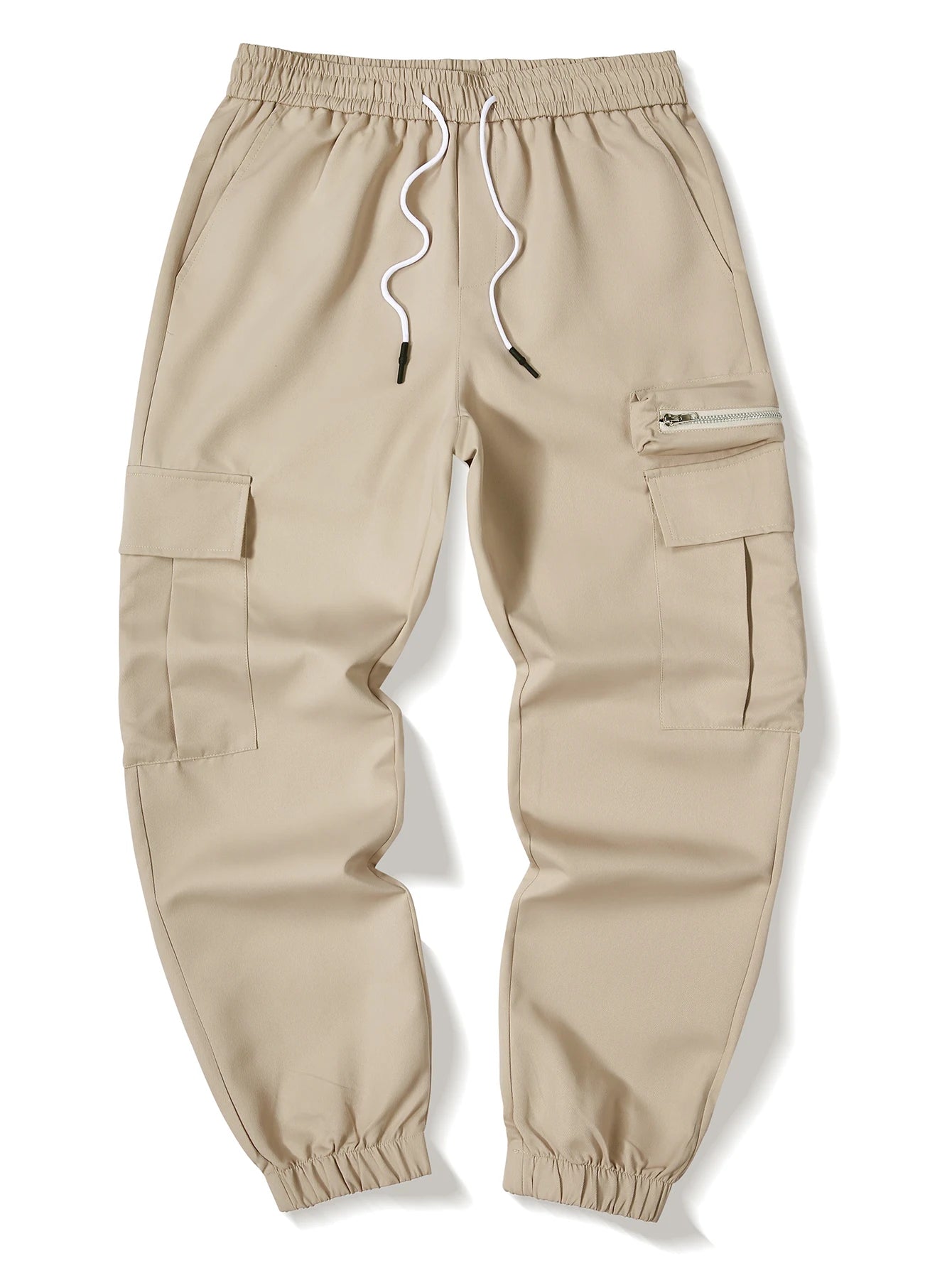 Men's outdoor work pants with pocket decoration, small leg pants, autumn fashion, bound leg pants, men's