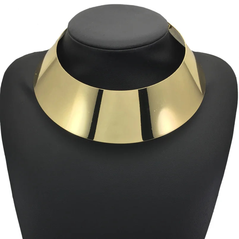 KDLUN African Bib Torques Chokers Necklaces For Women Statement Metal Geometric Collar Necklace Indian Jewelry Boho Design