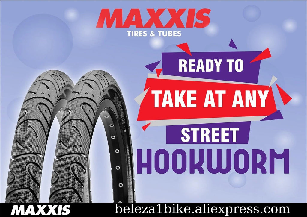 MAXXIS Hookworm 26 x 2.5 Bicycle Tire BMX Wire Bead Clincher Tire for Street Park vert Flatland 20 inch 24 26 27.5 or 29 Sizes