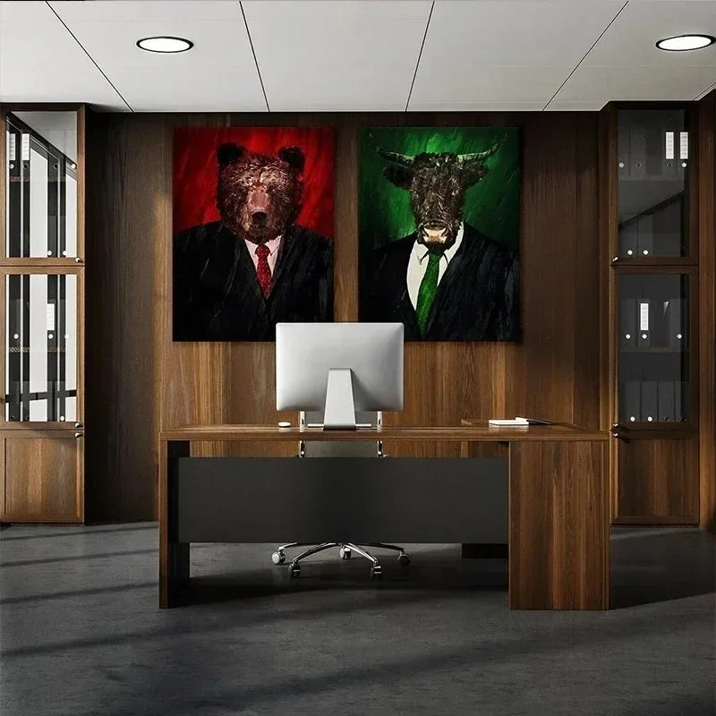 Neon Bulls&Bears Stock Market Trading Quotes Trust The Process and Ability Canvas Poster Wall Pictures Home Office Decor Gift