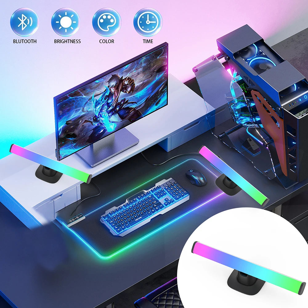 Music Light Bar RGBIC Pickup Rhythm Lights Desktop Strip Light APP Control USB Atmosphere Lamp For Gaming Bedroom TV Backlight