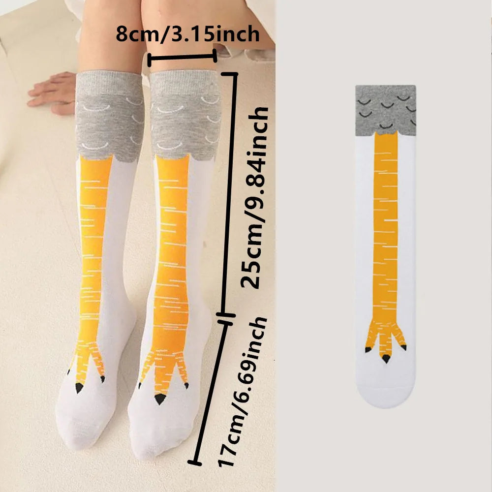 Men Women Funny 3D Chicken Socks Print Cartoon Cosplay High flexibility Thigh High Sock Cotton Fashion Thin Toe Feet Paws Stocks