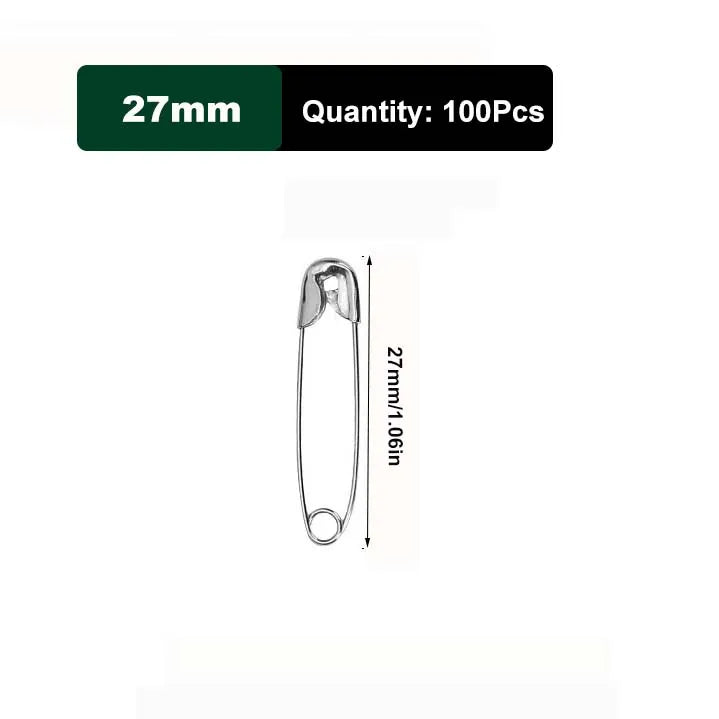 50/100Pcs Safety Pins 19/22/27/32/38/45/55mm Rust Resistant Silver Durable Safety Pins For DIY Crafts Sewing Accessories