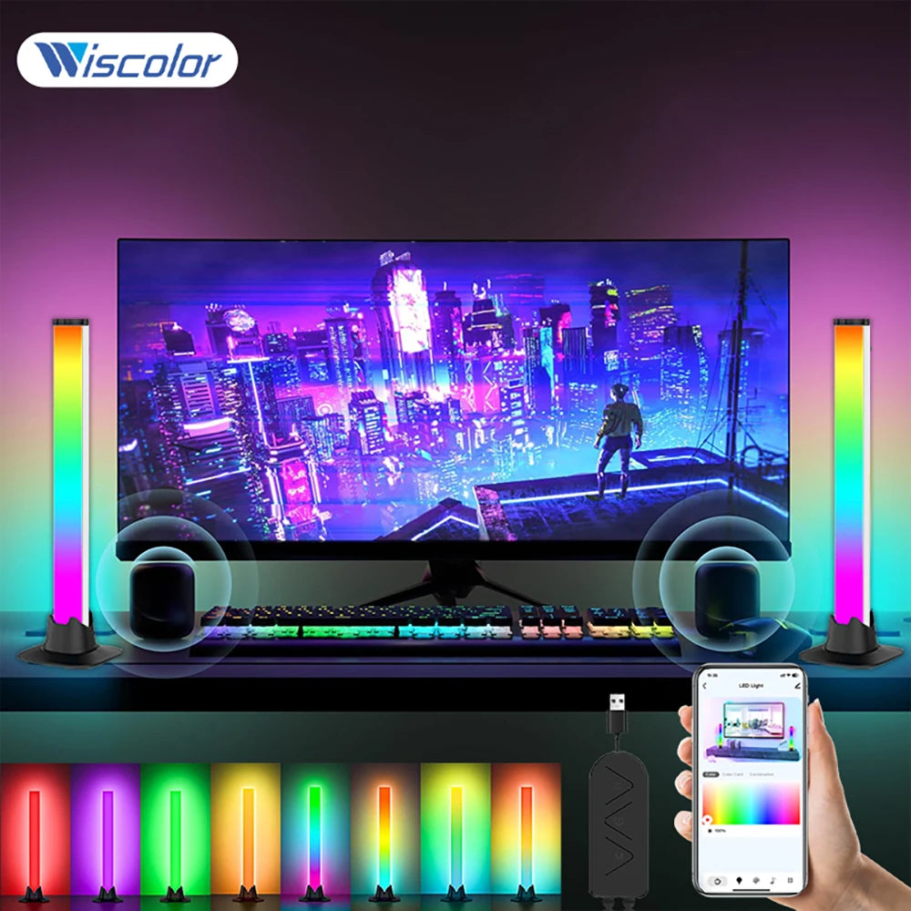 Music Light Bar RGBIC Pickup Rhythm Lights Desktop Strip Light APP Control USB Atmosphere Lamp For Gaming Bedroom TV Backlight