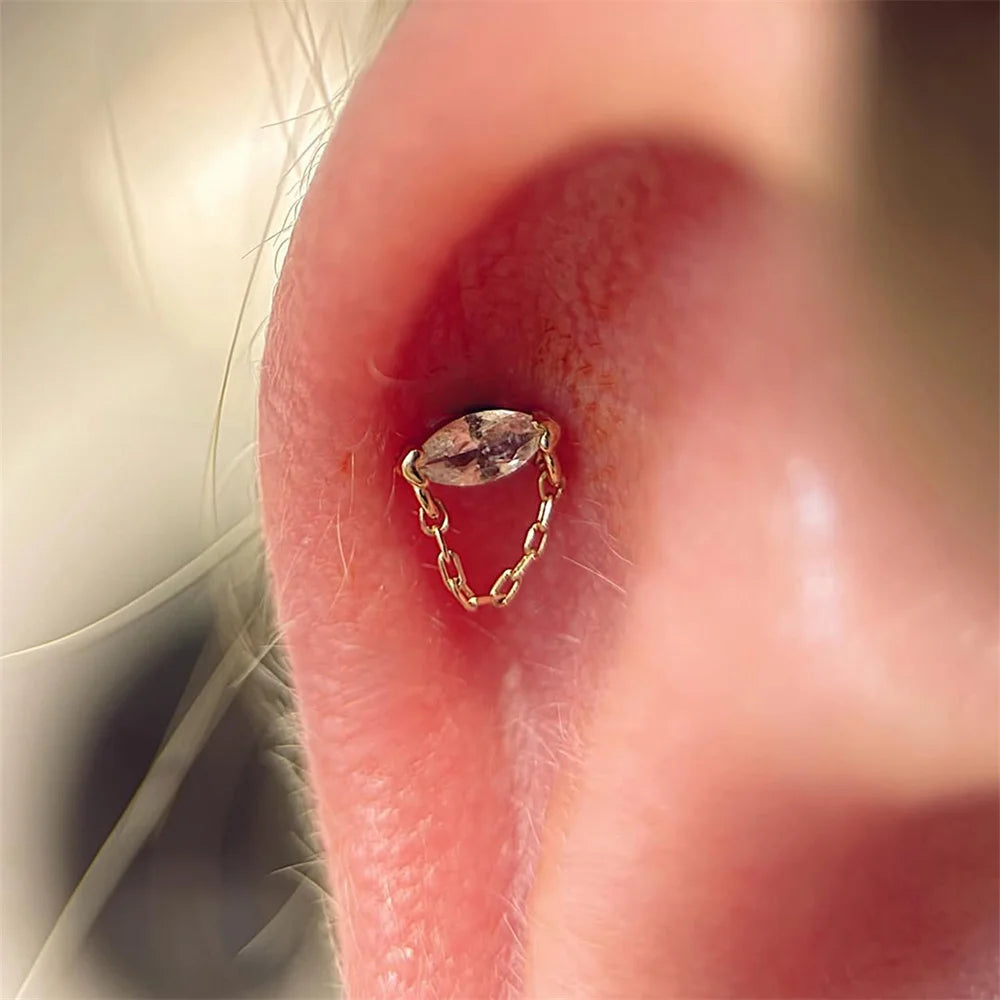 Aide 925 Sterling Silver Heart Flat Push-Back Zircon Pendiente Piercing Stud Earrings For Women K Gold Simple Elegant Jewelry