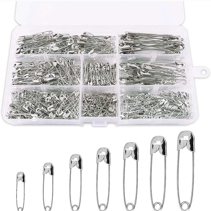 50/100Pcs Safety Pins 19/22/27/32/38/45/55mm Rust Resistant Silver Durable Safety Pins For DIY Crafts Sewing Accessories