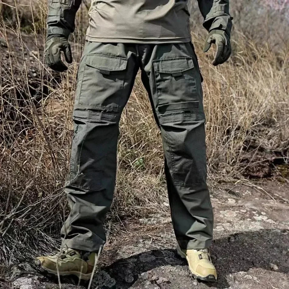 New Men Tactical Pants Quick Dry Multi-Pocket Cargo Pants Casual Trousers Wear-Resistant Workwear Hiking Trainning Pant Loose