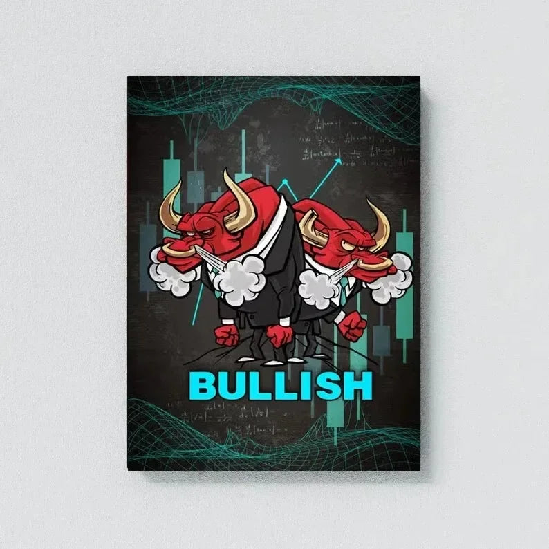Neon Bulls&Bears Stock Market Trading Quotes Trust The Process and Ability Canvas Poster Wall Pictures Home Office Decor Gift