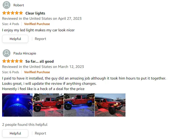 Honalia LED Rock Lights for Trucks 4/6/8/10/12 Pods RGB Truck Rock Lights Kits with App Control for ATV UTV RZR