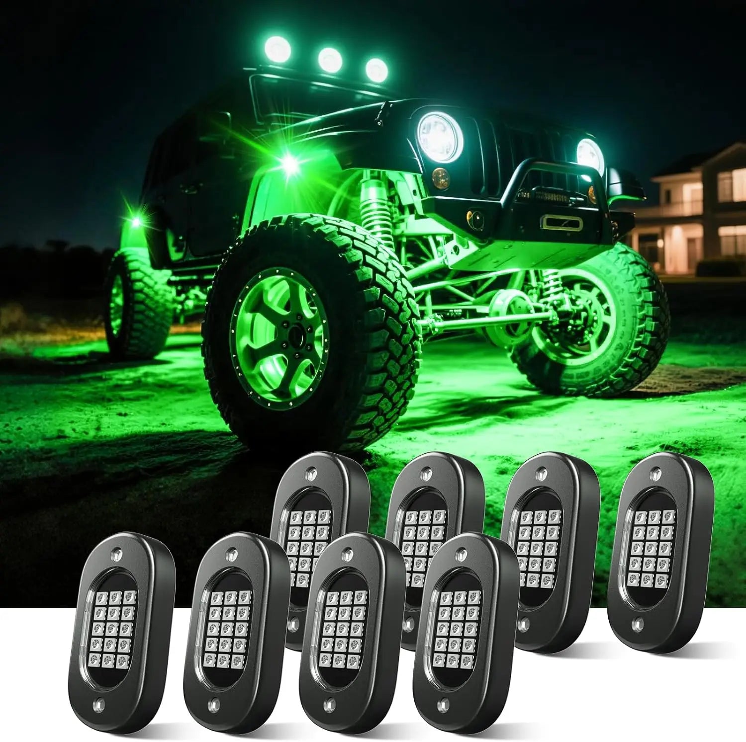 Honalia LED Rock Lights for Trucks 4/6/8/10/12 Pods RGB Truck Rock Lights Kits with App Control for ATV UTV RZR