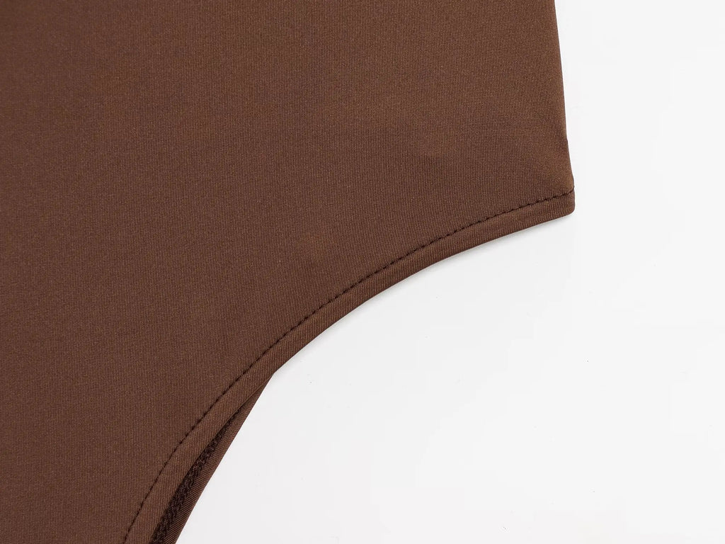 Zevity 2025 Women Sexy Spaghetti Strap Inner Style Beach Wear Bodysuits Ladies Soft Slim Swimsuit Playsuits Mujer Rompers LS9043