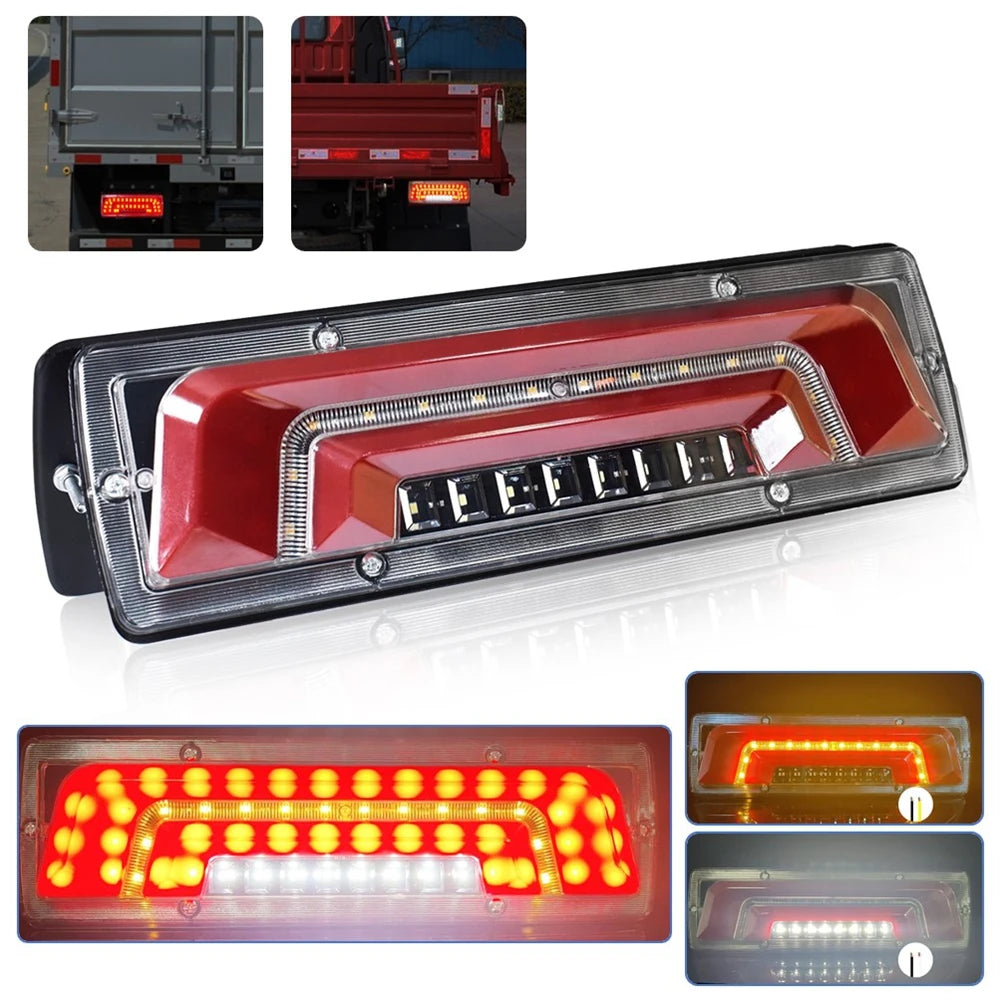 2X 12/24V Truck Tail Light waterproof shockproof LED running water turn signal Brake Lights Reverse Lorry Bus Trailer Fog lamps