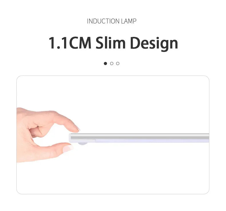 LED Bar Light Under Cabinet Lighting Motion Sensor USB Rechargeable Magnetic for Kitchen Closet Night Light