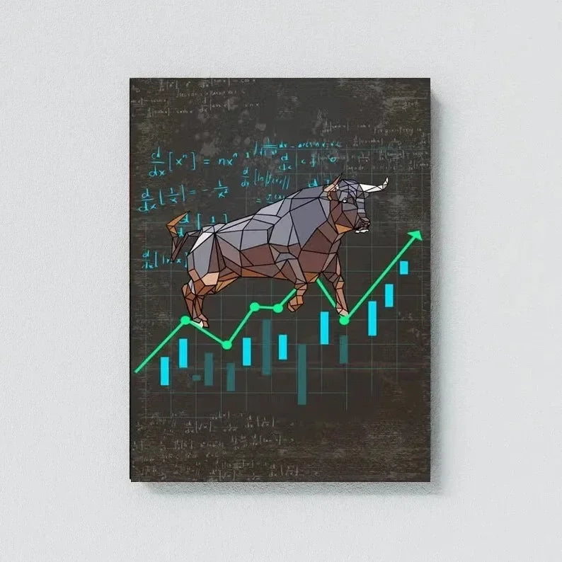 Neon Bulls&Bears Stock Market Trading Quotes Trust The Process and Ability Canvas Poster Wall Pictures Home Office Decor Gift