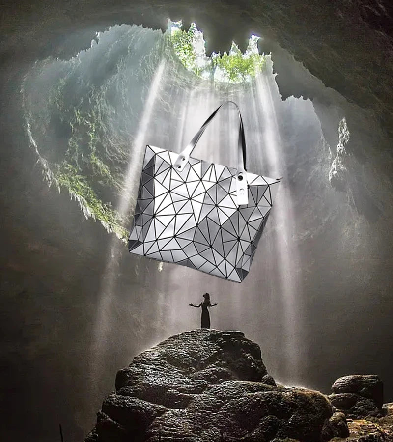 New Gold Handbags Bags For Women 2026 Summer Large Tote Bag Ladies Geometric Messenger Shoulder Bag Beach Luxury Designer Silver