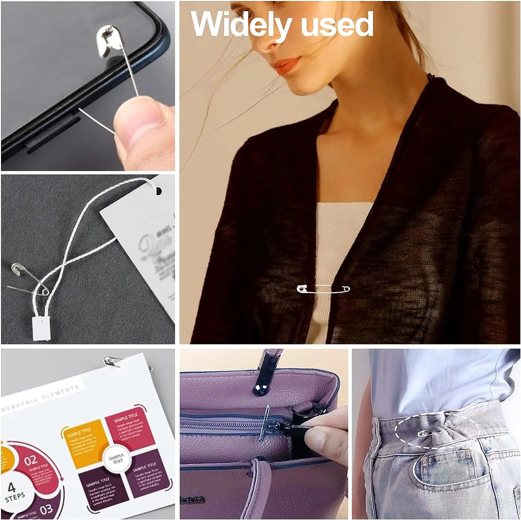 50/100Pcs Safety Pins 19/22/27/32/38/45/55mm Rust Resistant Silver Durable Safety Pins For DIY Crafts Sewing Accessories