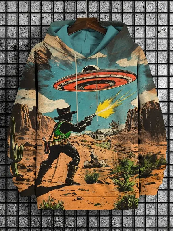 2026 Men's Hoodies Funny Cat Dinosaur UFO Art 3D Printed Cartoon Sweatshirt Men Women Tracksuit Oversized Casual Street Y2k Coat