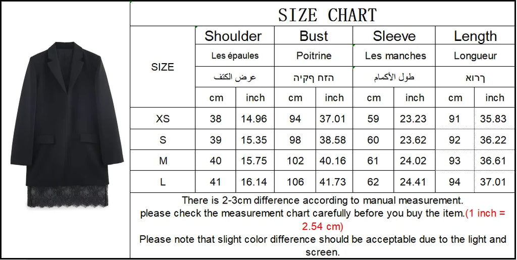 TFMLN 2026 Women Lace-trim Blazer Dress Fashion Notched Long Sleeve Pullover Causal Chic Dress Elegant Office Lady Pockets Dress