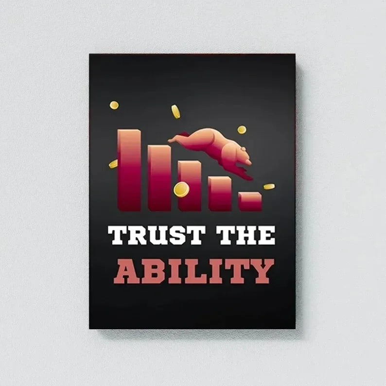 Neon Bulls&Bears Stock Market Trading Quotes Trust The Process and Ability Canvas Poster Wall Pictures Home Office Decor Gift