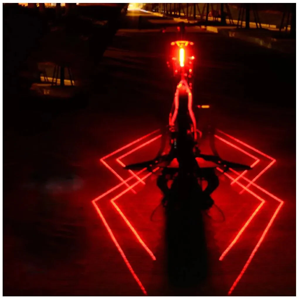Bike Rear Light Laser Line Warning Lamp Waterproof Seatpost LED Light USB Rechargeable MTB Road Bicycle Taillight