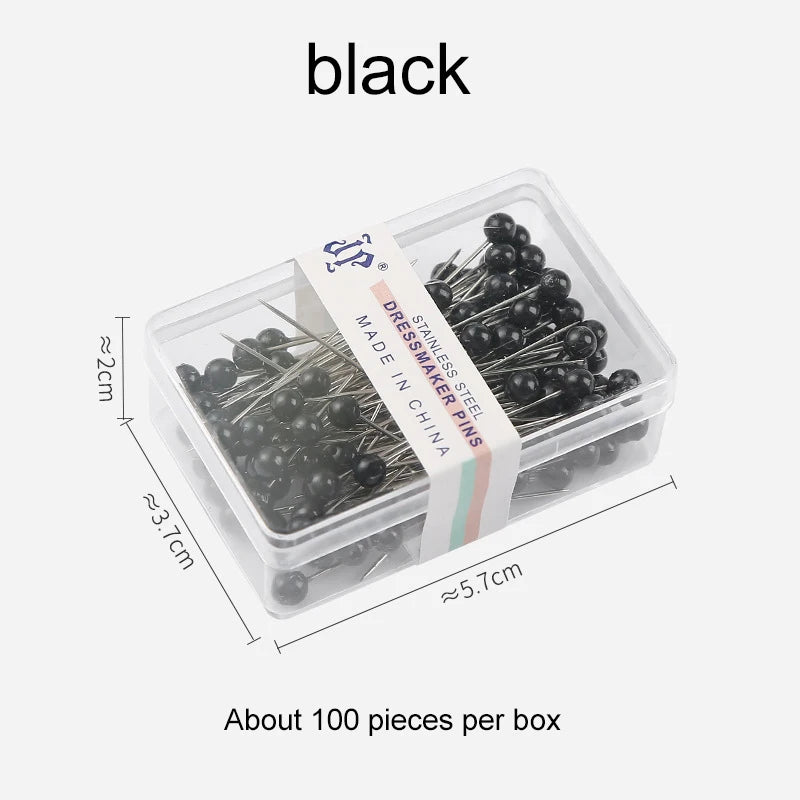 100pcs Sewing Pins for Fabric with Box Straight Pin Positioning Needle Household Craft Sewing Tools Jewelry DIY Decoration TMZ